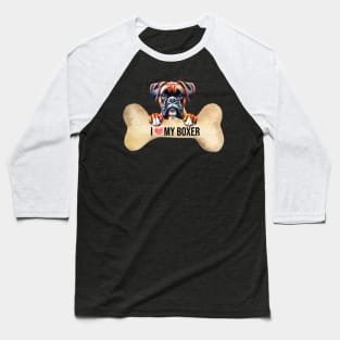 I Love My Boxer Baseball T-Shirt